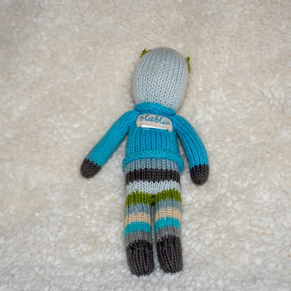 School Book Boy Cat Rattle by Blabla Kids | Cotton Rattle | Handmade in Peru - Picture 2 of 4